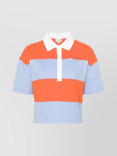 WOOLRICH STRIPED COLLAR DETAIL RUGBY POLO SHIRT