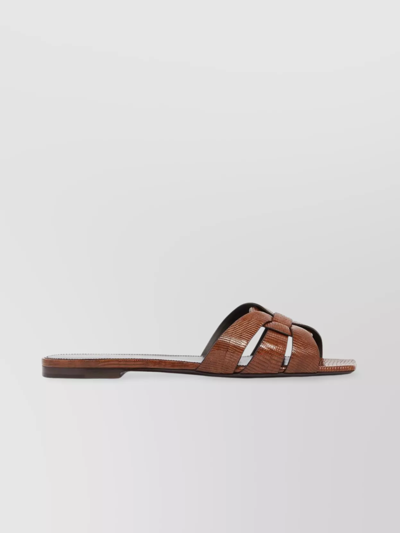 Saint Laurent Sandals In Almond Brown