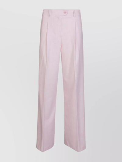 Liu •jo Wide Leg Trousers With Back Pockets And Belt Loops In Pink