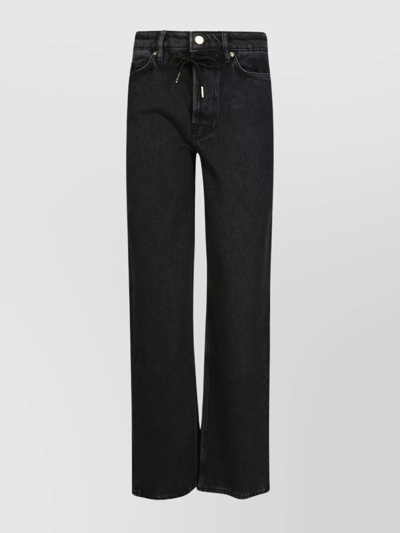 GANNI DENIM TROUSERS WITH BACK PATCH POCKETS