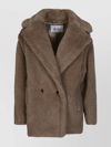Max Mara Espero Teddy Short Coat In Brown
