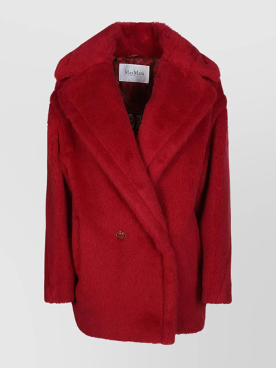 Max Mara Double-breasted Long-sleeved Coat In Rosso