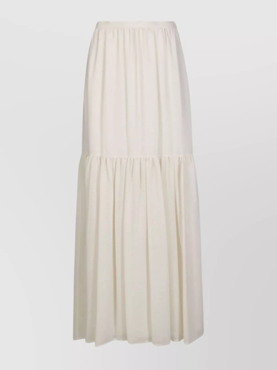 Max Mara Flowy Tiered Midi Skirt In Neutral