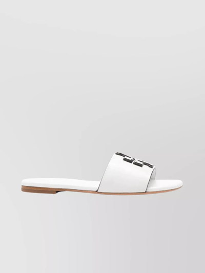 Tory Burch Ines Leather Medallion Sandals In White