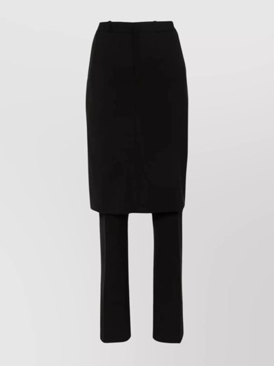 Coperni Tailored Wool Blend Skirt-pants In 黑色