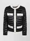 HERNO QUILTED JACKET WITH CONTRAST COLLAR AND SIDE POCKETS