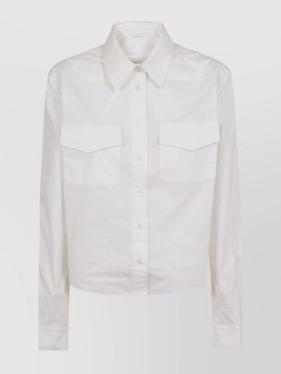 Paco Rabanne Chest Pocket Collar Top In White