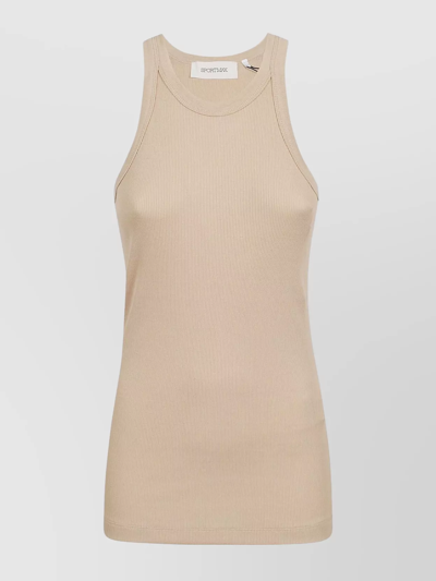 's Max Mara Ribbed Sleeveless Round Neck Stretch Top In Neutral