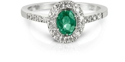 Gucci Rings Emerald And Diamond 18k White Gold Ring In Blanc