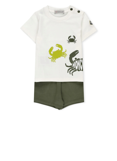 Moncler Babies' Cotton Two-piece Set In Green