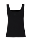 Jw Anderson Anchor-embroidered Square-neck Tank Top In Black