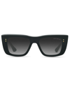 Dita Mahine Acetate Rectangle Sunglasses In Black Yellow Gold