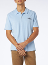 Mc2 Saint Barth Man Light Blue Terry Polo In Blue
