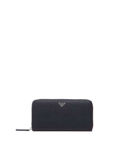 Emporio Armani Logo-plaque Detail Wallet In Schwarz