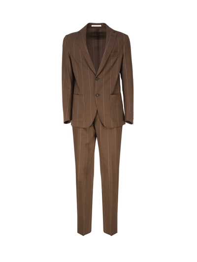 Eleventy - Single-breasted Pinstripe Suit In Brown