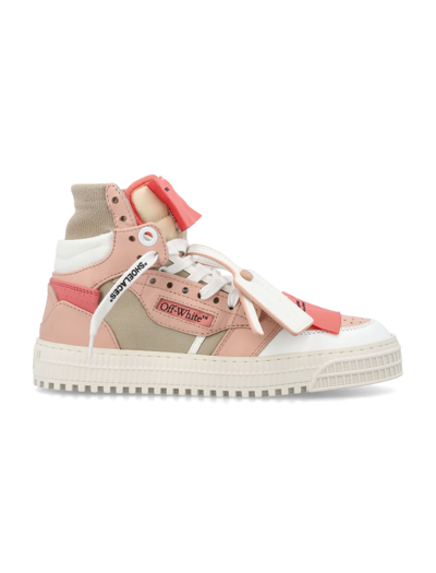 Off-white 3.0 Off Court Hi-top Leather Trainers In Pink
