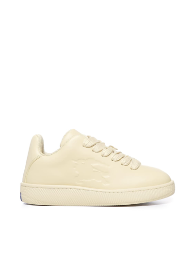 Burberry Box Sneaker In Leather In Yellow
