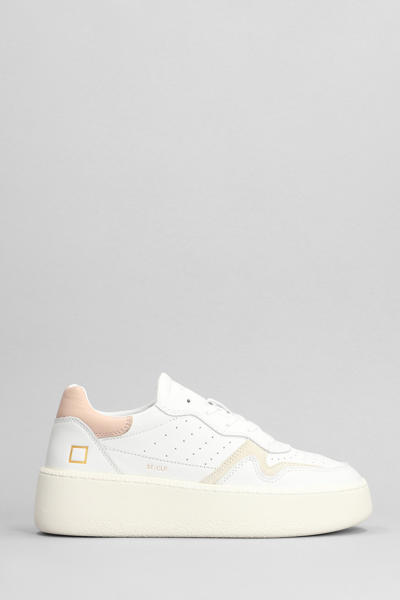 Date Step Sneakers In White Leather