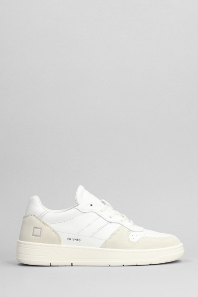 D.a.t.e. Court 2.0 Sneakers In White Suede And Leather