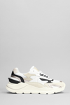 DATE FUGA SNEAKERS IN WHITE SUEDE AND LEATHER