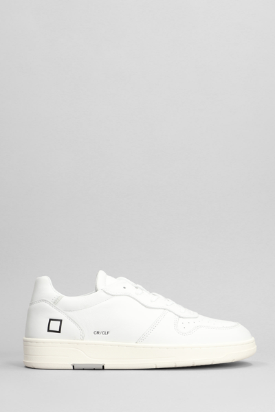 D.a.t.e. Court Sneakers In White Leather