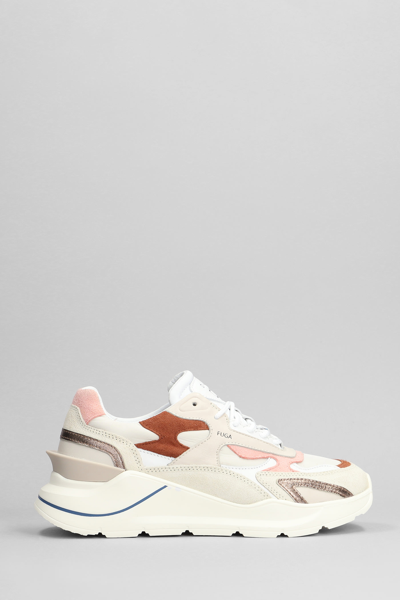 Date Fuga Sneakers In Beige Suede And Leather