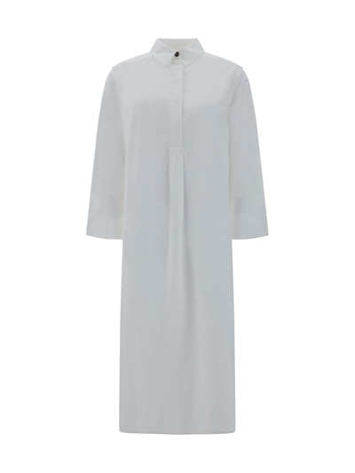 Ganni Chemisier Dress In Bright White