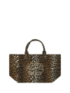 Ganni Shopper Xxl Print In Leopard