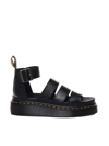 Dr. Martens Womens Clarissa Ii Quad Leather Platform Sandals In Black Milled Nappa