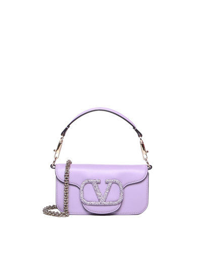 Valentino Garavani Locò Bag In Calfskin In Aster Lilac/violet