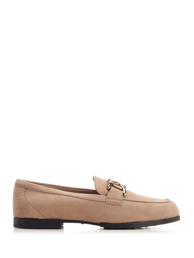 Tod's Kate Suede Loafer In Beige O Tan