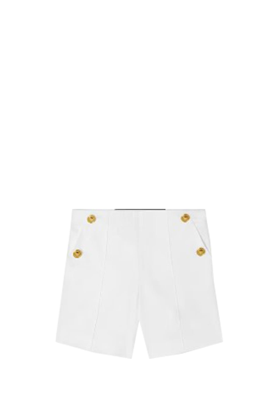 Versace Teen Girls White Cotton Twill Sailor Shorts