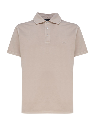 Fay Polo T-shirt In Cotton In Sand