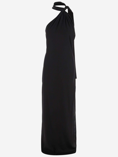 Stephan Janson Stretch Silk Adjustable Dress In Black