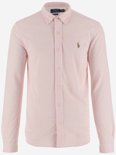 Ralph Lauren Cotton Shirt With Check Pattern In Pink