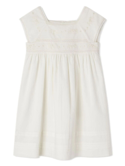 Bonpoint Kids' Framboise Cotton Dress In White Milk