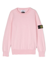 Stone Island Kids' Compass Cotton Jumper In Pink