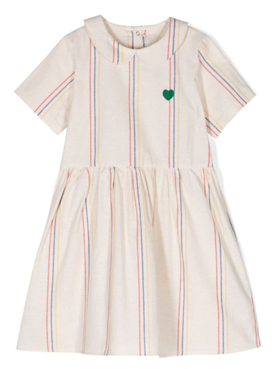 Mini Rodini Kids' Stripe Woven Dress In White