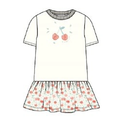 Bonpoint Kids' White Dress For Girl With Cherries Print