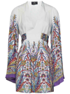 Etro Mini White Kaftan Dress In White