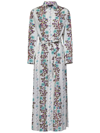 Etro Floral Print Maxi Beach Dress In White