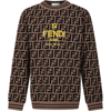 FENDI BROWN SWEATER FOR KIDS WITH ICONIC FF