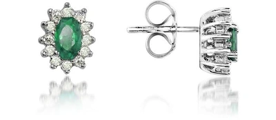 Gucci Earrings Emerald And Diamond 18k Gold Earrings In Silver