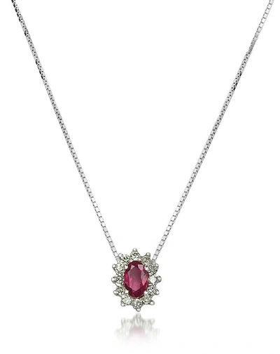 Gucci Necklaces Diamond And Ruby Drop 18k Gold Necklace