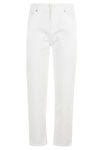Department Five Carrot-leg White Jeans With Five-pocket Design In Bianco