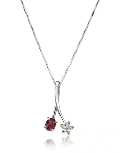 Gucci Necklaces Diamond Star And Ruby 18k Gold Pendant Necklace