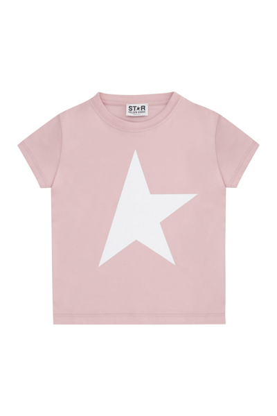 Golden Goose Kids' Cotton Crew-neck T-shirt In Pink