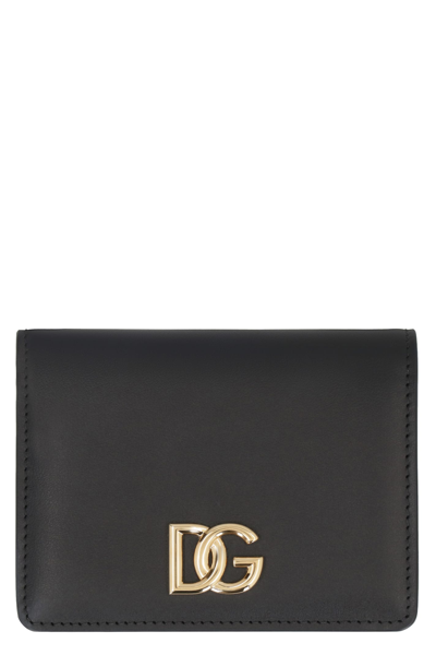 Dolce & Gabbana Leather Bifold Wallet In Black