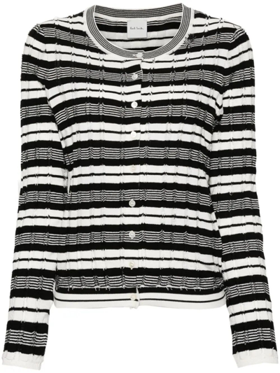 Paul Smith Long Sleeves Striped Korean Sweater In White
