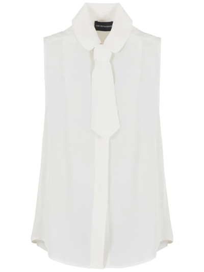 Emporio Armani Sleeveless Shirt In White